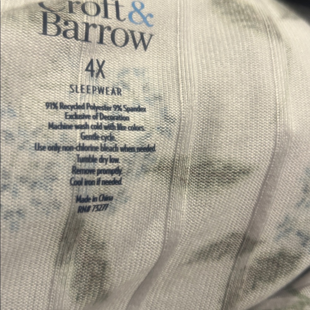 NWT Sz 4x white w/flowers Capri set Croft & barrow - Picture 4 of 4